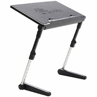 Suport pliabil pentru laptop, inaltime ajustabila, cooler, suport mouse