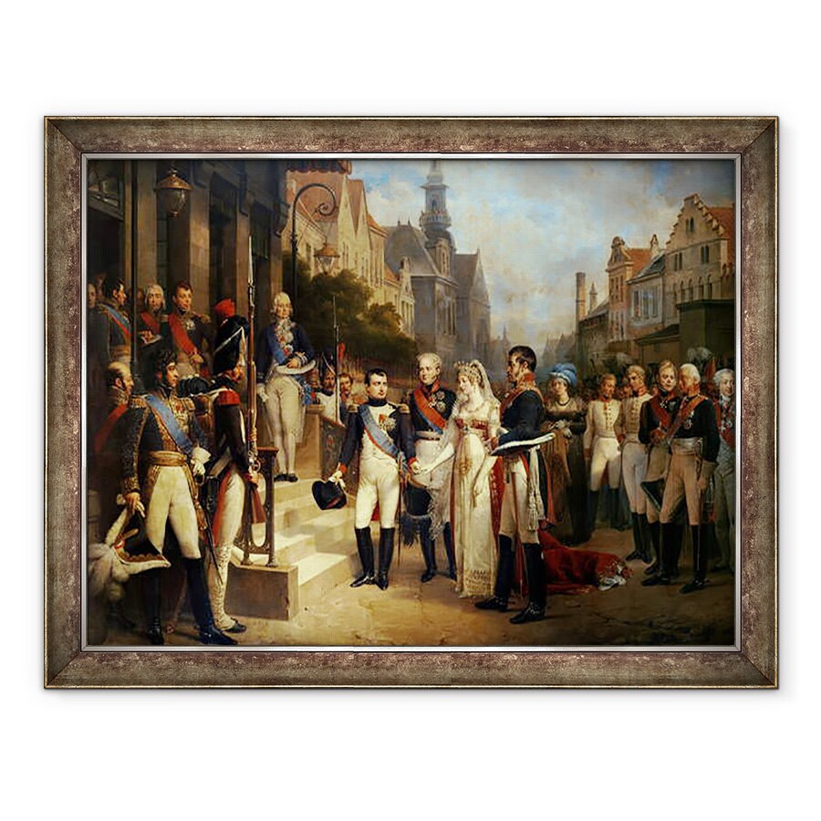 Tablou inramat - Nicolas Louis Francois Gosse - Napoleon Bonaparte si reginei Louisa a Prusiei, detaliu I, 70 x 90 cm