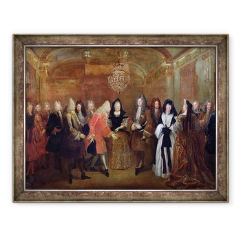 Tablou inramat - Louis de Silvestre - Ludovic al XIV-lea 1638-1715 il saluta pe Elector de Saxonia, Frederic Augustus al II-lea 1670-1733 la Fontainebleau, 27 septembrie 1714, 60 x 80 cm Tablou inramat - Louis de Silvestre - Ludovic al XIV-lea 1638-1715 il saluta pe Elector de Saxonia, Frederic Augustus al II-lea 1670-1733 la Fontainebleau, 27 septembrie 1714, 60 x 80 cm