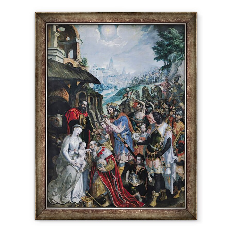 Tablou inramat - Maarten de Vos - Adorarea Magilor, 60 x 80 cm