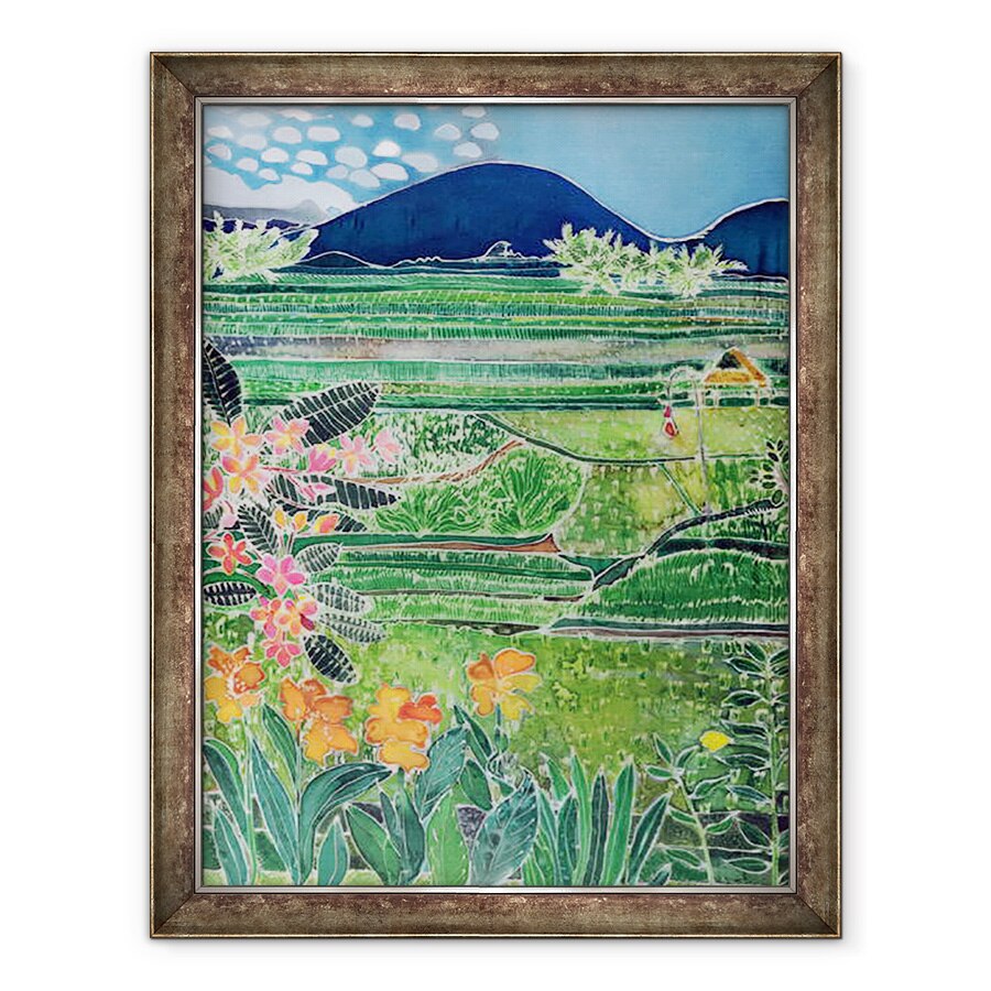 Tablou inramat - Hilary Simon - Lovina Ricefields cu crini si Frangipani, Bali, 60 x 80 cm