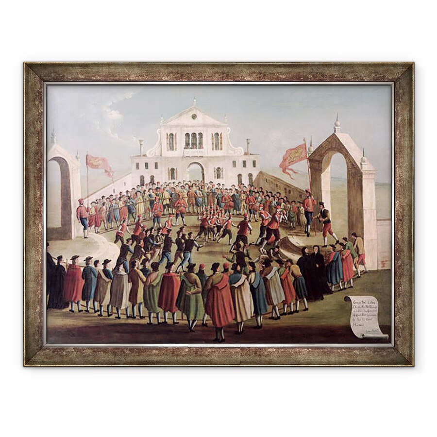 Tablou inramat - Gabriele Bella - Joc de fotbal la SantAlvise, 70 x 90 cm