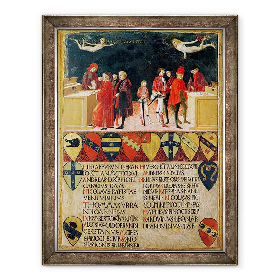 Tablou inramat - Benvenuto di Giovanni - Consiliul finanteaza in vremuri de razboi si de pace, 70 x 90 cm