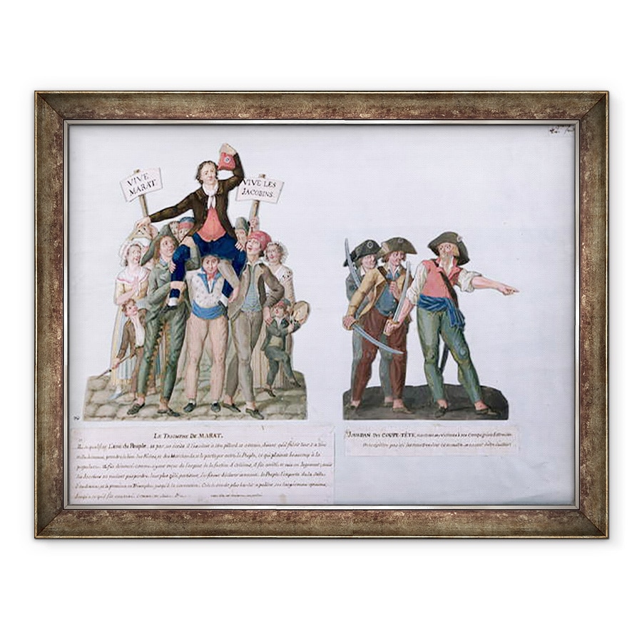 Tablou inramat - Lesueur Brothers - Triumful lui Marat si Camille Jordan a spus Taiati-le capetele, 70 x 90 cm