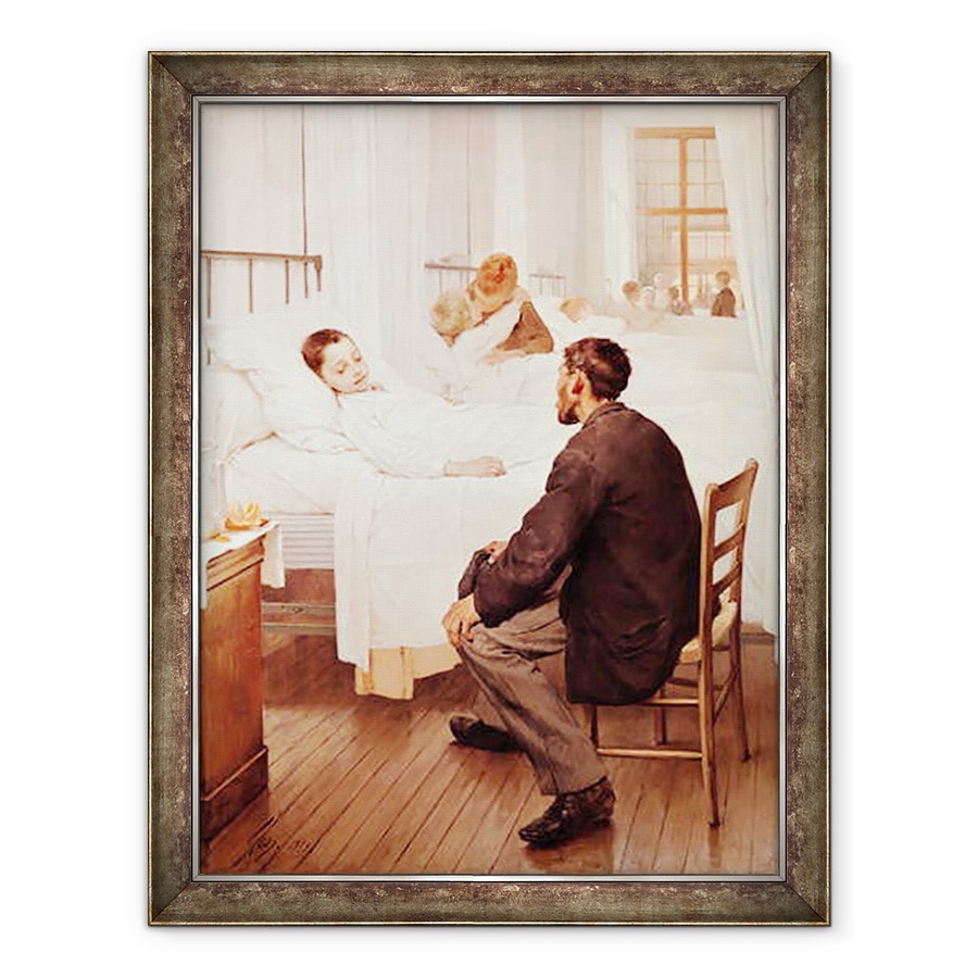 Tablou inramat - Henri Jules Jean Geoffroy - Ziua de vizita la spital, 60 x 80 cm