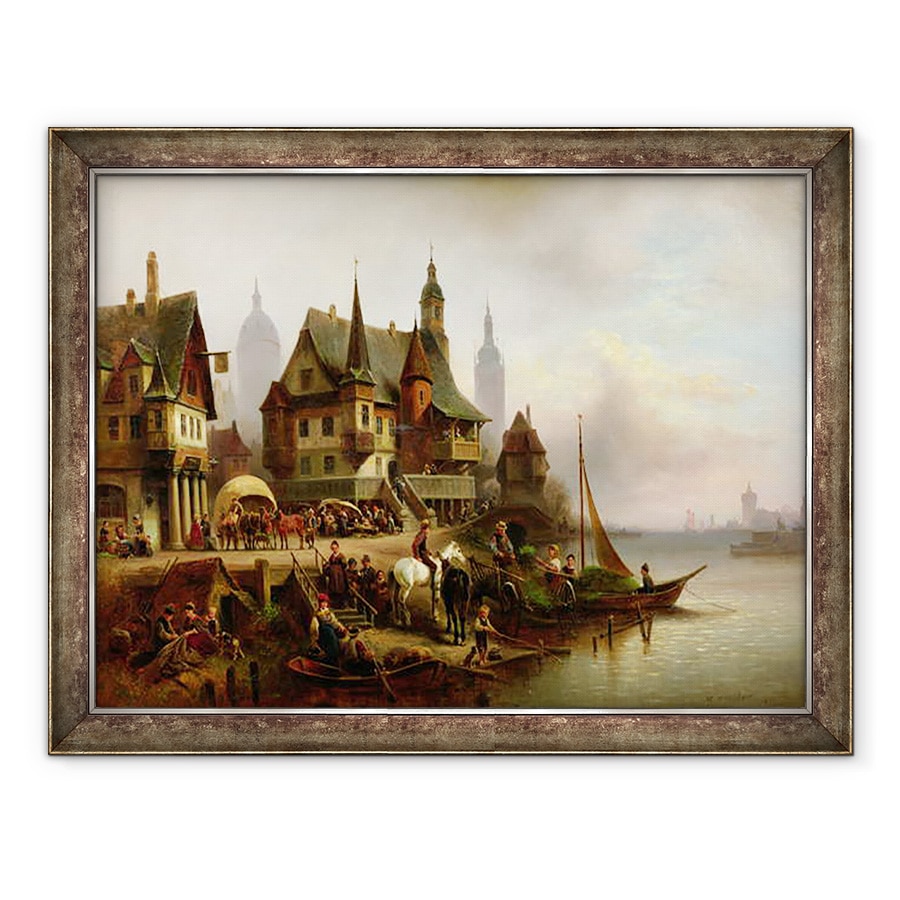 Tablou inramat - Wilhelm Meyerheim - Pe mal, 60 x 80 cm