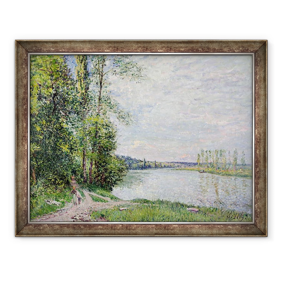 Tablou inramat - Alfred Sisley - Drumul Riverside de la Veneux la Thomery, 60 x 80 cm