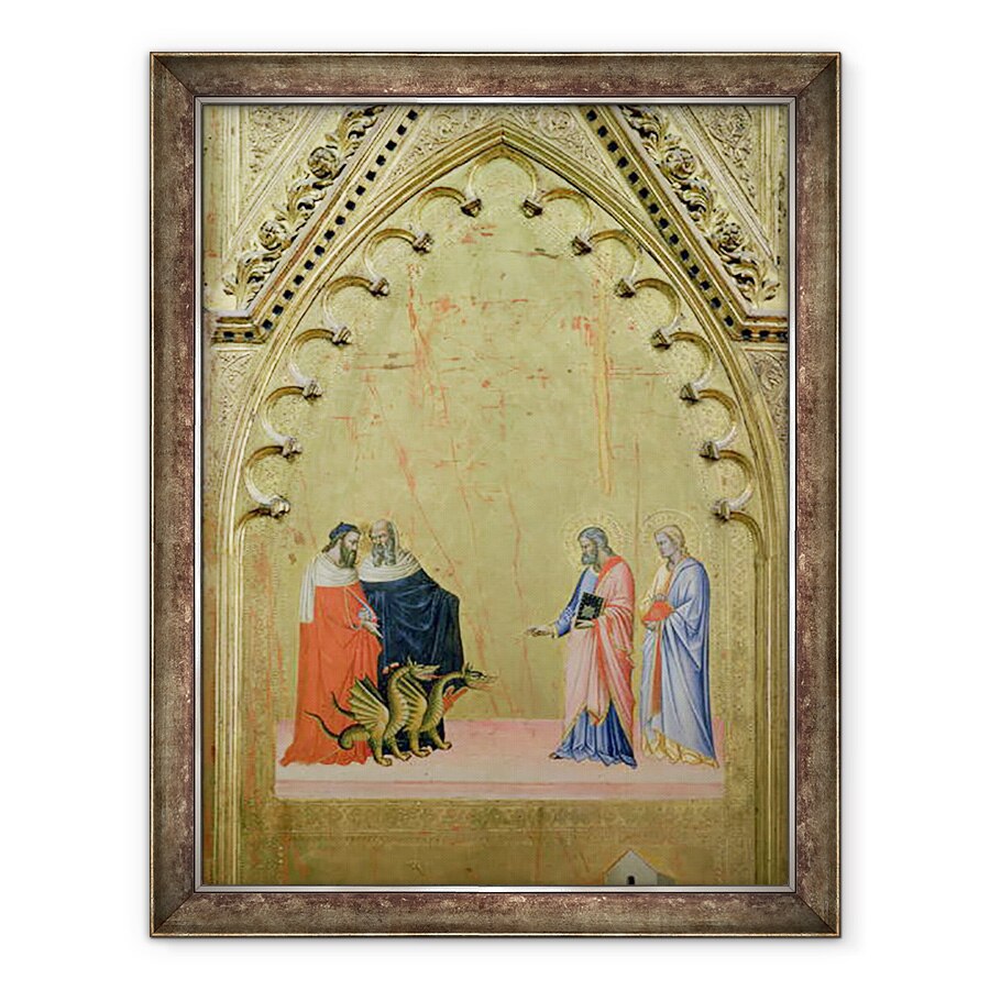 Tablou inramat - Andrea Orcagna di Cione - Miracolul Dragonilor, din Altarul Sfantului Matei si Scenele din viata sa, 60 x 80 cm