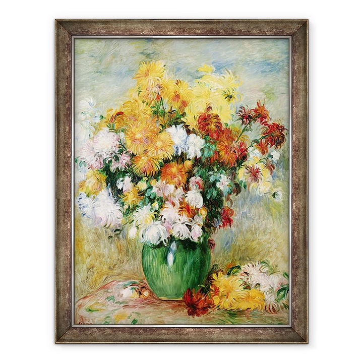 Картина в рамка - Пиер Огюст Реноар - Букет от хризантеми, 60 x 80 см