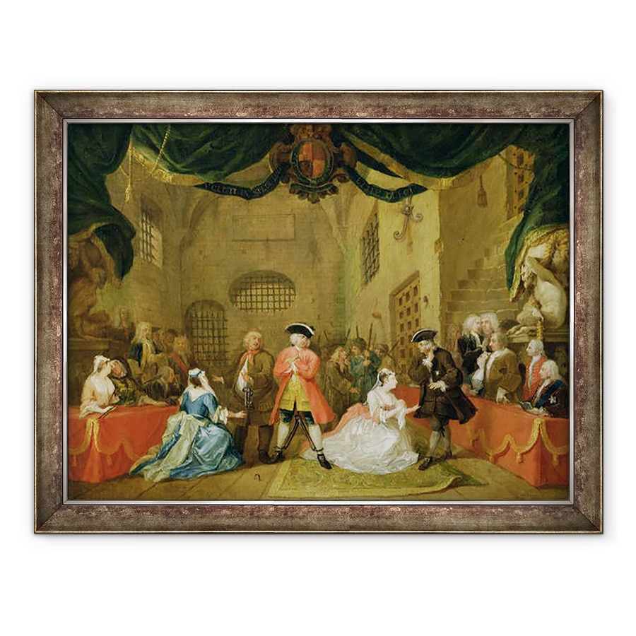 Tablou inramat - William Hogarth - Opera Cersetorului, Scena III, Actul XI, 70 x 90 cm