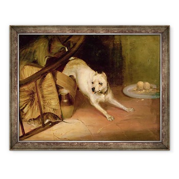 Tablou inramat - Briton Riviere - Caine Chasing un sobolan, 60 x 80 cm Tablou inramat - Briton Riviere - Caine Chasing un sobolan, 60 x 80 cm