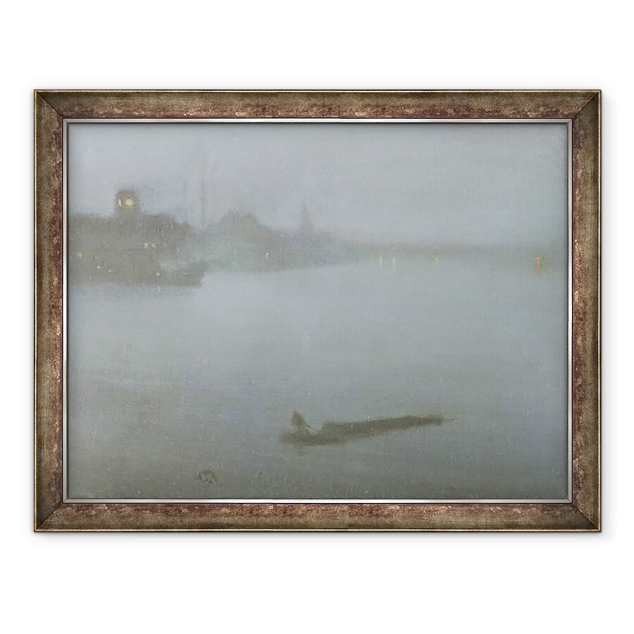 Tablou inramat - James Abbott McNeill Whistler - Tamisa - Nocturne in albastru si argint, 70 x 90 cm
