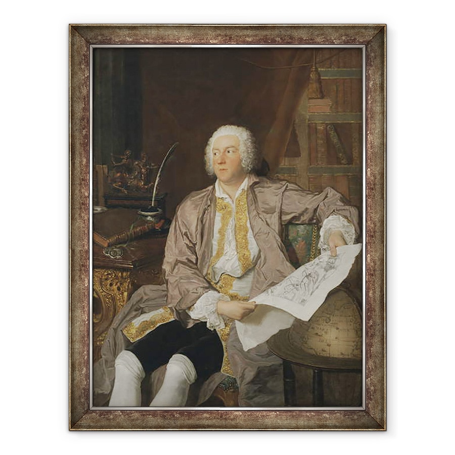 Tablou inramat - Jacques Andre Joseph Camelot Aved - Contele Carl Gustaf Tessin 1695-1770, 60 x 80 cm