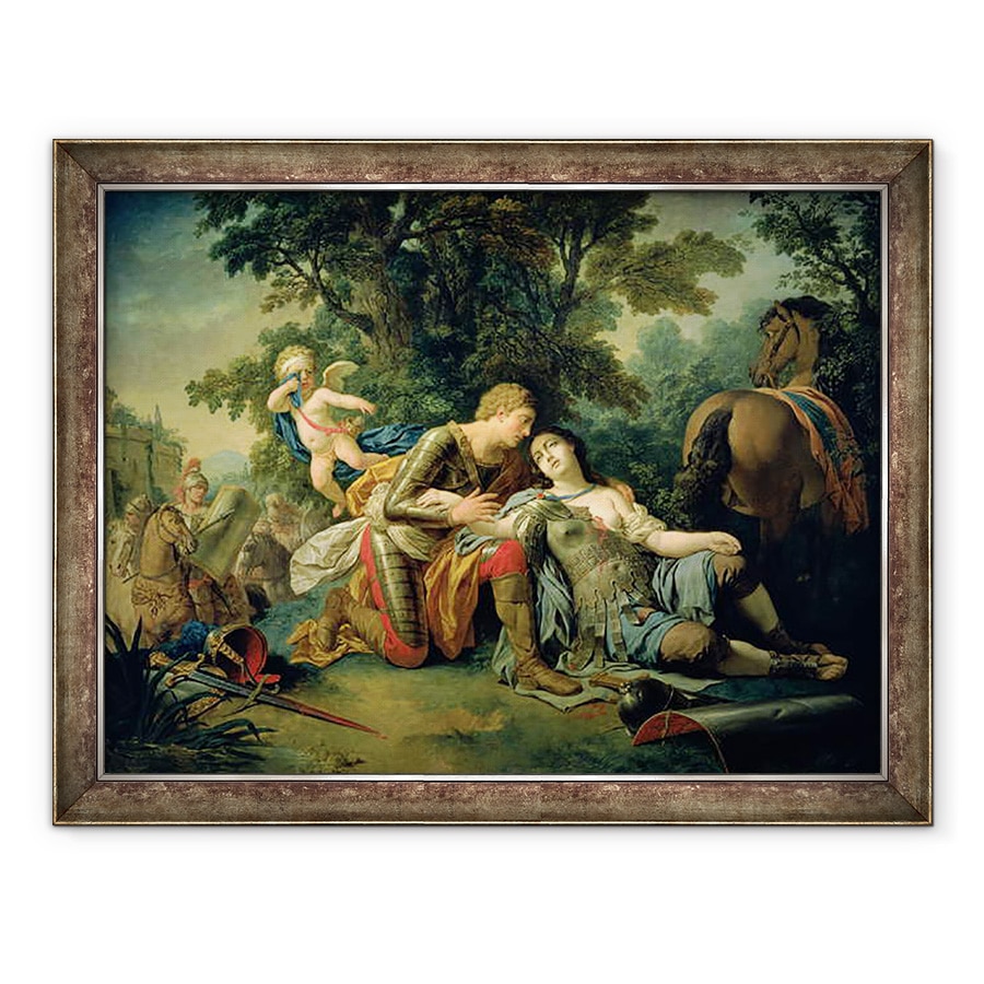Tablou inramat - Louis Jean Francois I Lagrenee - Tancred si Clorinda, 70 x 90 cm