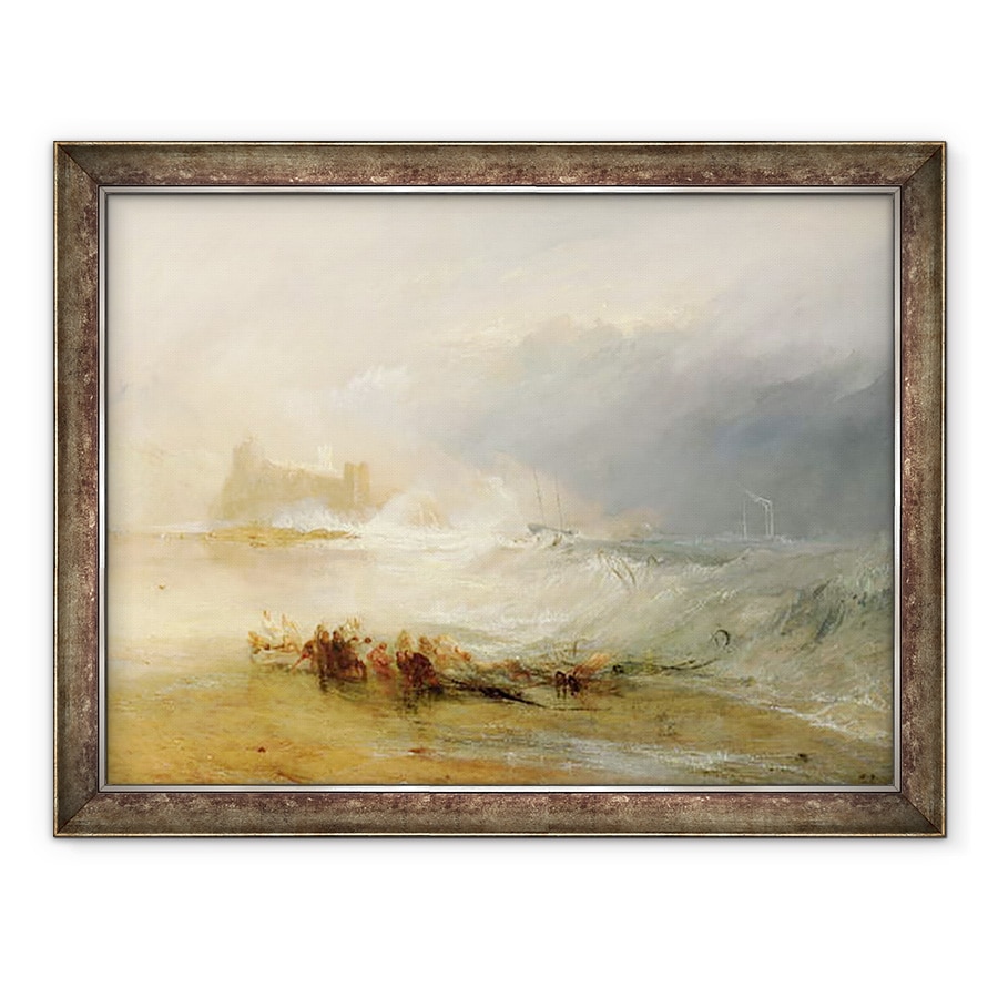 Tablou inramat - Joseph Mallord William Turner - Wreckers - Coasta Northumberland, cu o barca cu aburi asistarea unei nave in largul tarmului, 60 x 80 cm