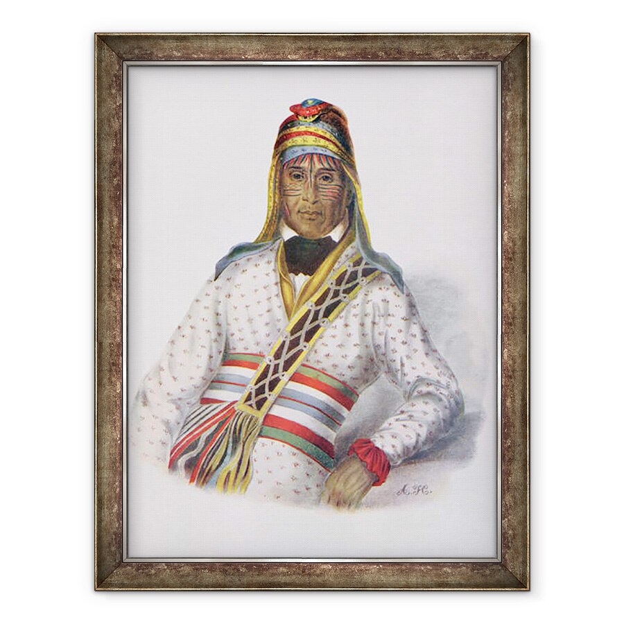 Tablou inramat - Charles Bird King - Yoholo-Micco, sef al paraului, 1825, ilustratie din Triburile indiene din America de Nord, Vol.2, de Thomas L. McKenney si James Hall, 70 x 90 cm