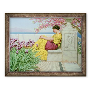 Tablou inramat - John William Godward - Sub Floarea care atarna pe crengile, 60 x 80 cm Tablou inramat - John William Godward - Sub Floarea care atarna pe crengile, 60 x 80 cm