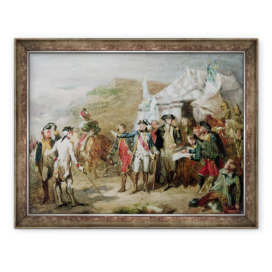 Tablou inramat - Louis Charles Auguste Couder - Schita pentru Batalia de la Yorktown, 1-17 octombrie 1781, 60 x 80 cm