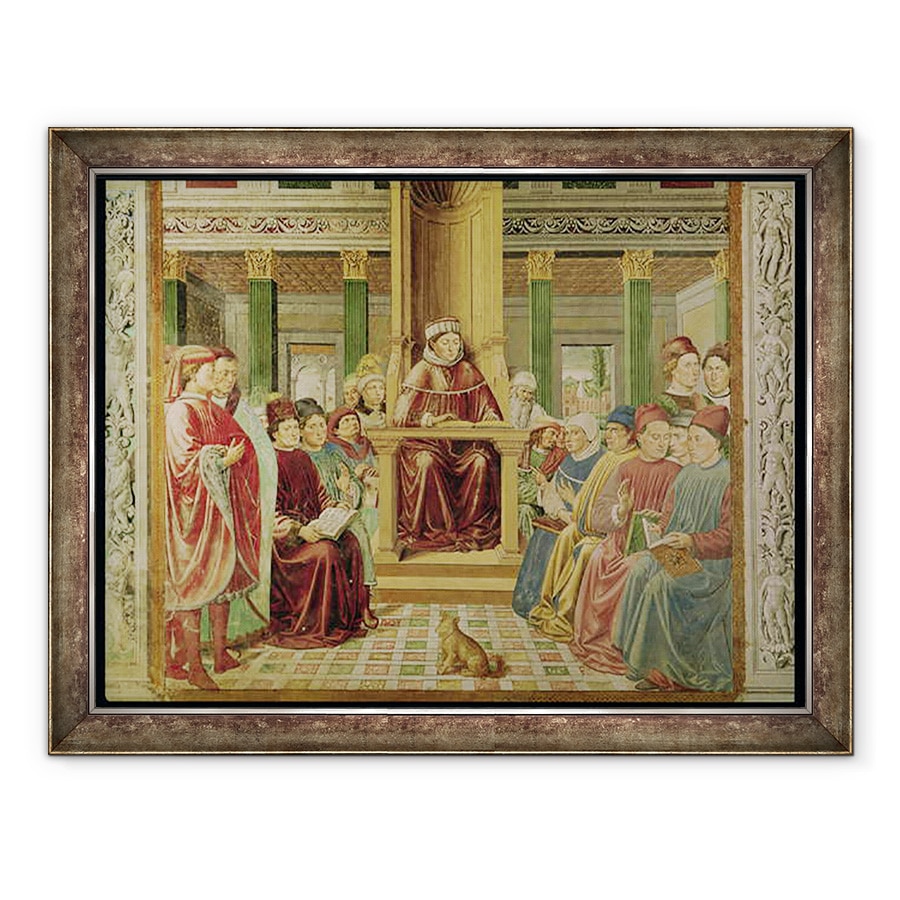 Tablou inramat - Benozzo di Lese di Sandro Gozzoli - Sf. Augustin lectura retorica si filozofia la scoala de la Roma, 60 x 80 cm