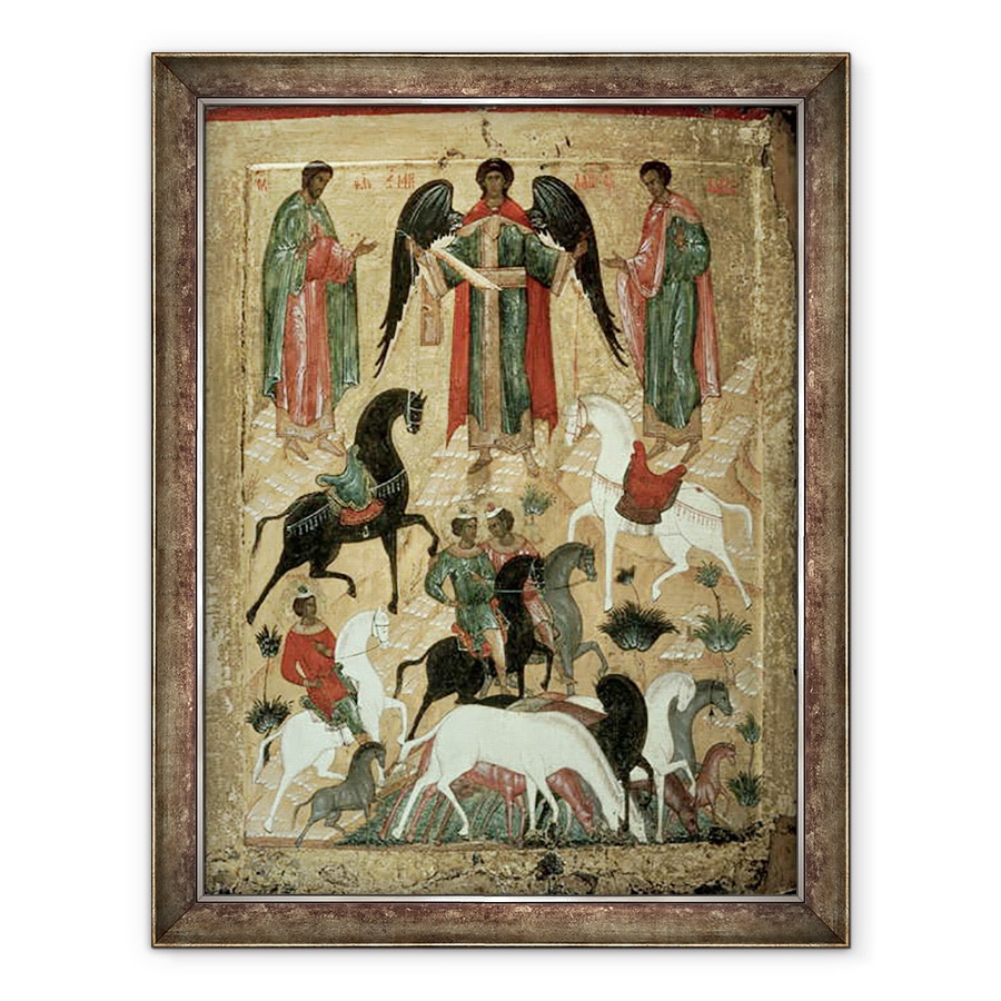 Tablou inramat - Scoala Novgorod - SS. Florus si Laurus, 70 x 90 cm