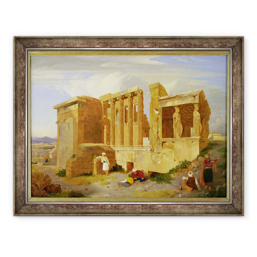 Tablou inramat - Charles Lock Eastlake - Erechtheum, Atena, cu figuri in prim-plan, 60 x 80 cm