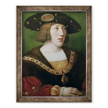 Tablou inramat - Bernard van Orley - Portretul lui Carol V 1500-58 1516, 70 x 90 cm Tablou inramat - Bernard van Orley - Portretul lui Carol V 1500-58 1516, 70 x 90 cm