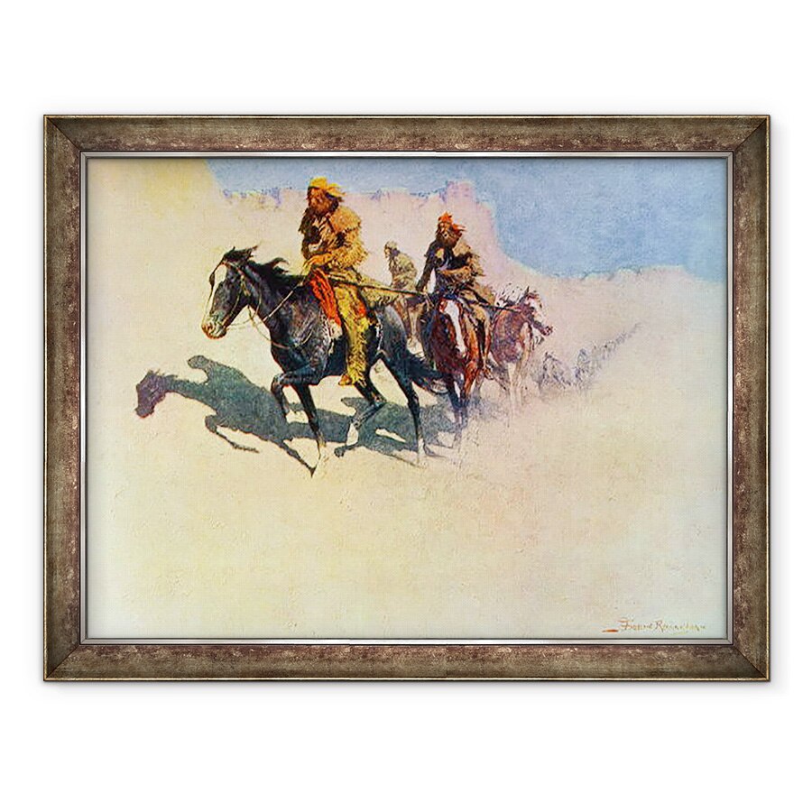 Tablou inramat - Frederic Remington - Jedediah Smith isi croiesc drum prin desert de la Green River la asezarile spaniole de la San Diego, de la Marele Explorator, 60 x 80 cm