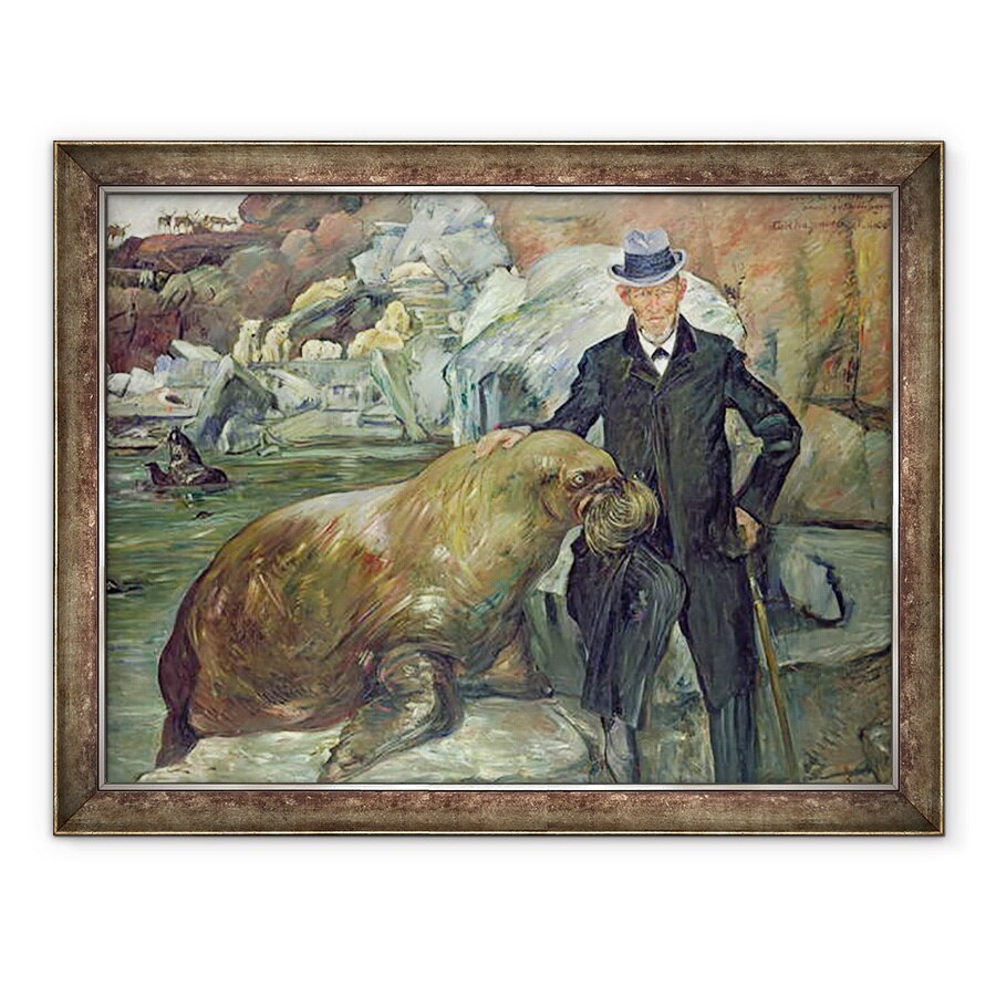 Tablou inramat - Lovis Corinth - Carl Hagenbeck 1844-1913 in Gradina Zoologica, 70 x 90 cm