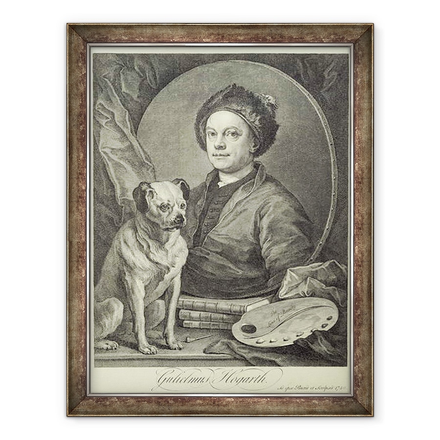Tablou inramat - William Hogarth - Autoportret, 70 x 90 cm