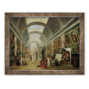 Tablou inramat - Hubert Robert - Vedere la Marea Galerie a Luvru, 60 x 80 cm Tablou inramat - Hubert Robert - Vedere la Marea Galerie a Luvru, 60 x 80 cm