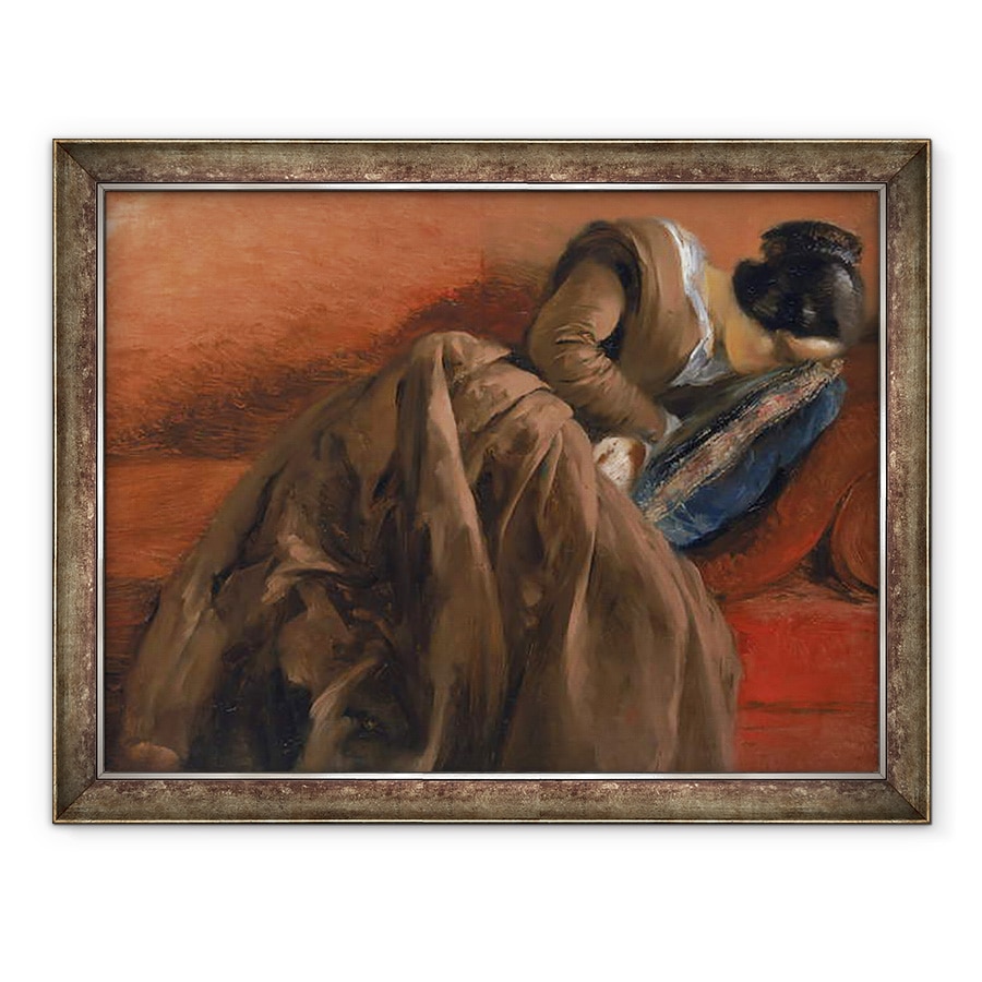Tablou inramat - Adolph Friedrich Erdmann von Menzel - Emilie, sora artistului, adormita, 70 x 90 cm