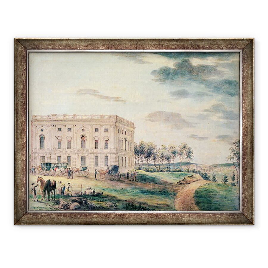 Tablou inramat - William Russell Birch - Un punct de vedere al Capitoliului Washington inainte de a fi ars in jos de catre britanici, 60 x 80 cm