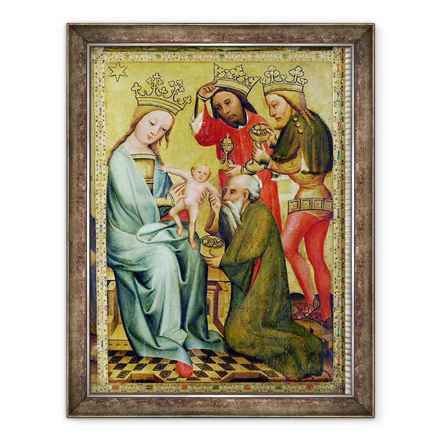 Tablou inramat - Master Bertram of Minden - Adorarea Magilor de la Altarul Sfantului Petru din Hamburg, Altarul Grabower, 60 x 80 cm