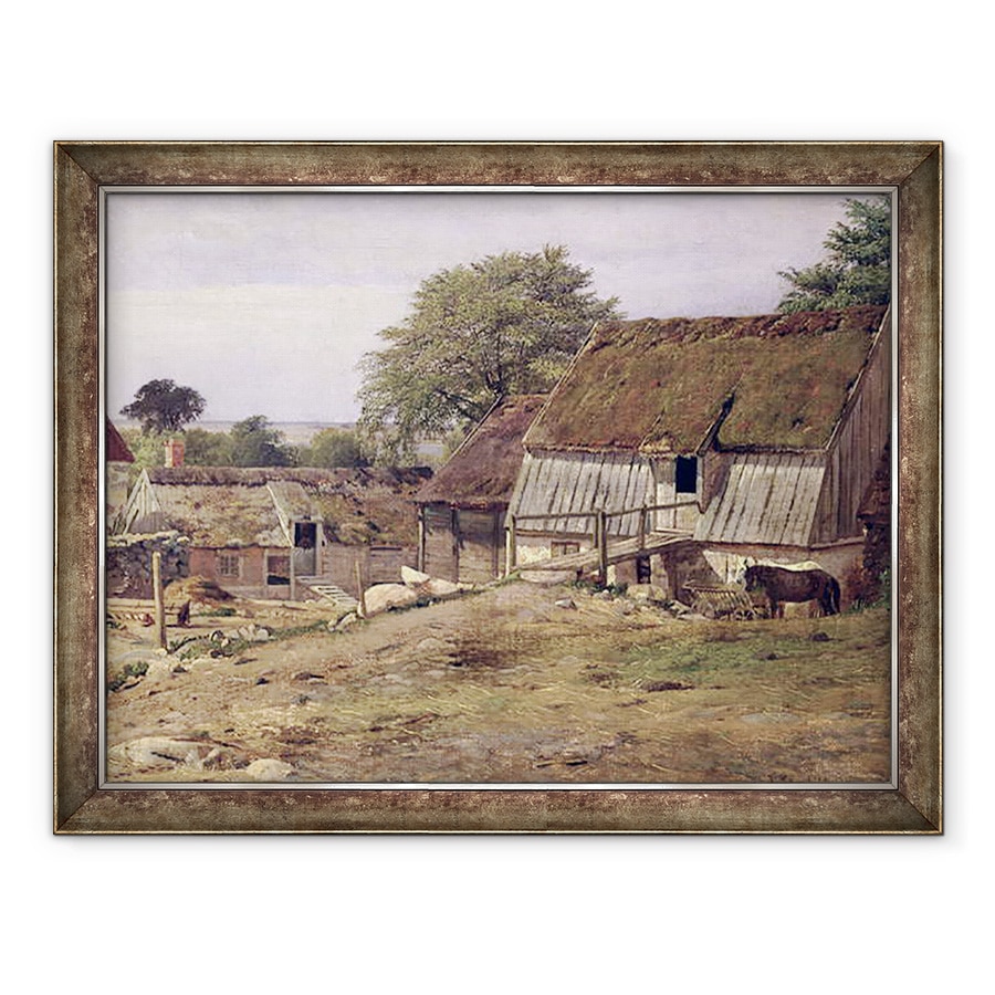 Tablou inramat - Louis Gurlitt - O ferma in Suedia, 70 x 90 cm