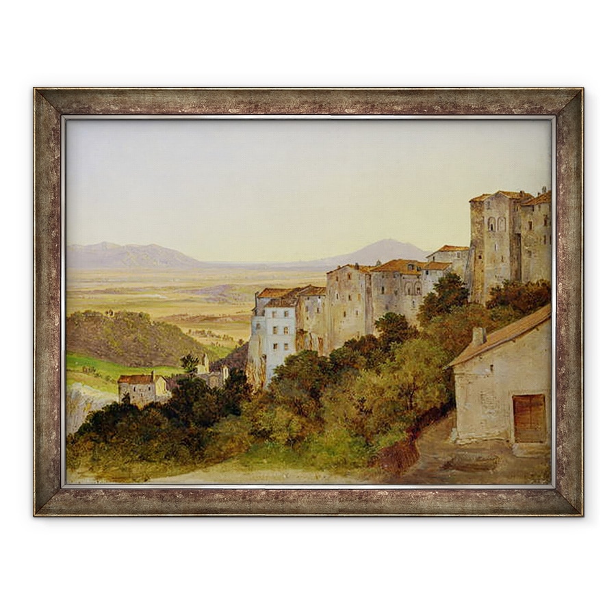 Tablou inramat - Heinrich Reinhold - Vedere de Olevano, 70 x 90 cm