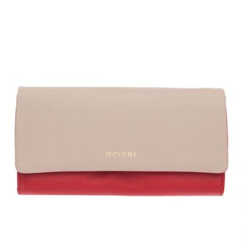 Portofel Rossi, RSL06143, Rosu cu bej, Piele naturala Portofel Rossi, RSL06143, Rosu cu bej, Piele naturala