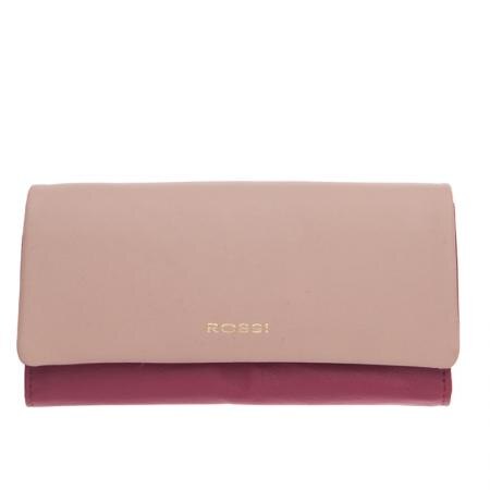 Portofel Rossi, RSL06144, Visiniu cu bej, Piele naturala
