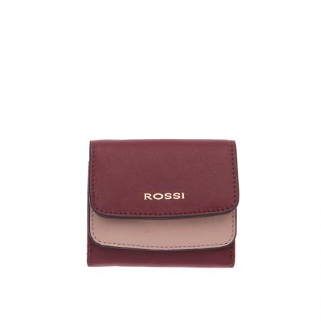 Portofel Rossi, RSL17142, Rosu cu bej, Piele naturala