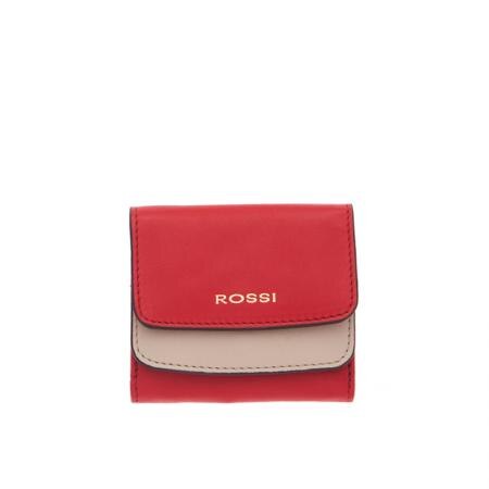 Portofel Rossi, RSL17143, Rosu cu bej, Piele naturala