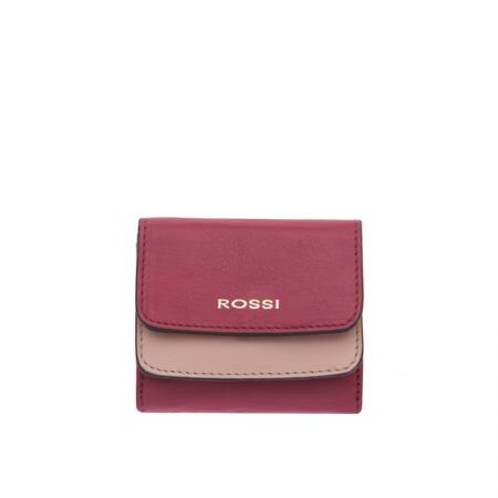Portofel Rossi, RSL17144, Rosu cu bej, Piele naturala