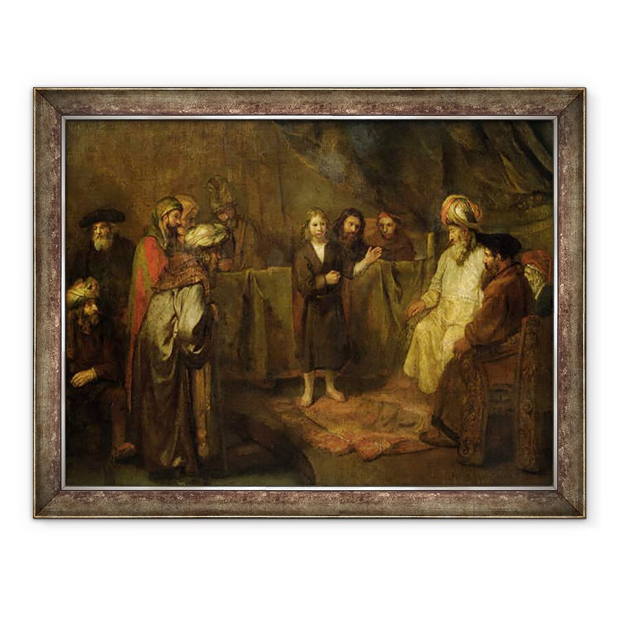 Tablou inramat - Rembrandt Harmensz van Rijn - Iisus in varsta de doisprezece ani, in fata carturarilor, 60 x 80 cm