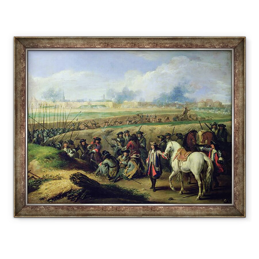 Tablou inramat - Adam Frans Van der Meulen - Ludovic al XIV-lea 1638-1715 la asediul Tournai, 60 x 80 cm