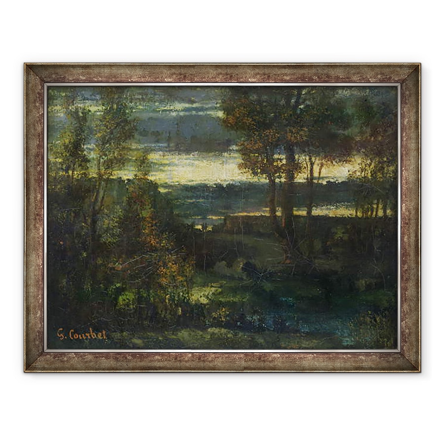 Tablou inramat - Gustave Courbet - Peisaj seara, 70 x 90 cm