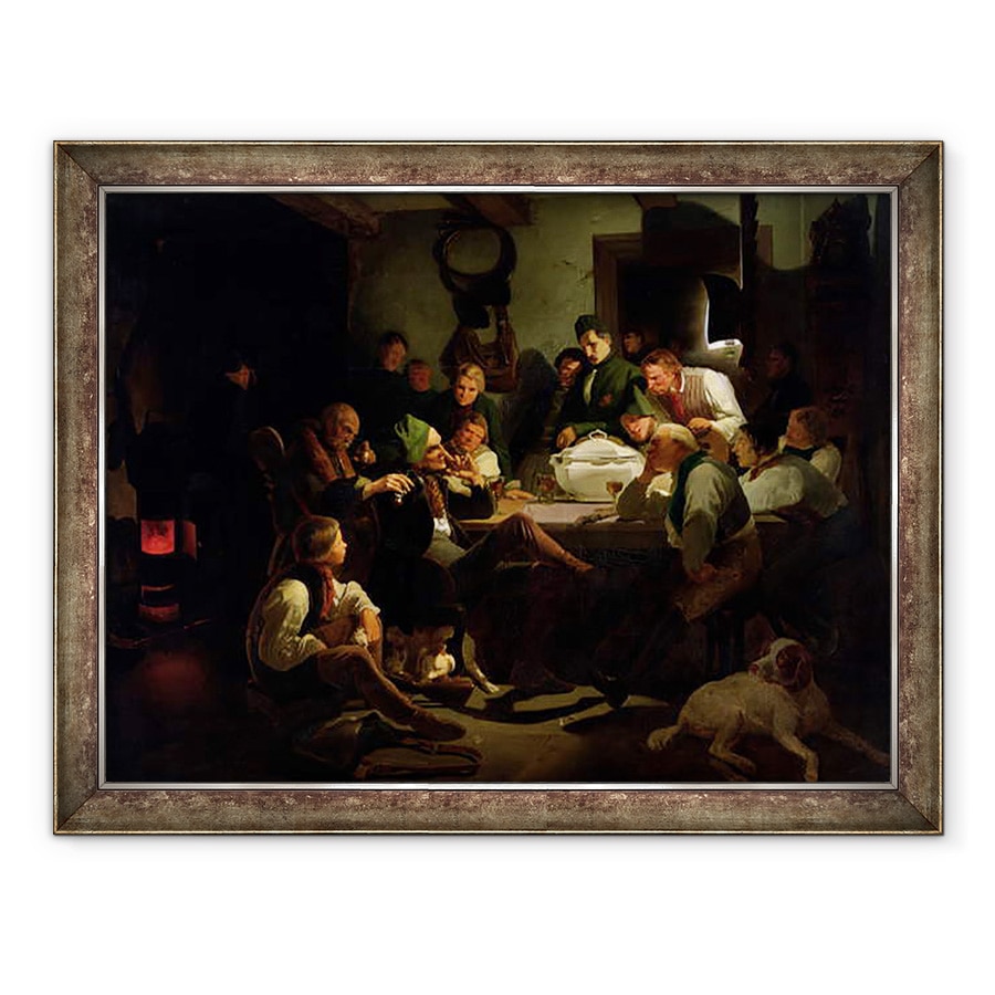 Tablou inramat - Adolf Schrodter - Munchhausen spune povestile sale de vanatoare, 70 x 90 cm