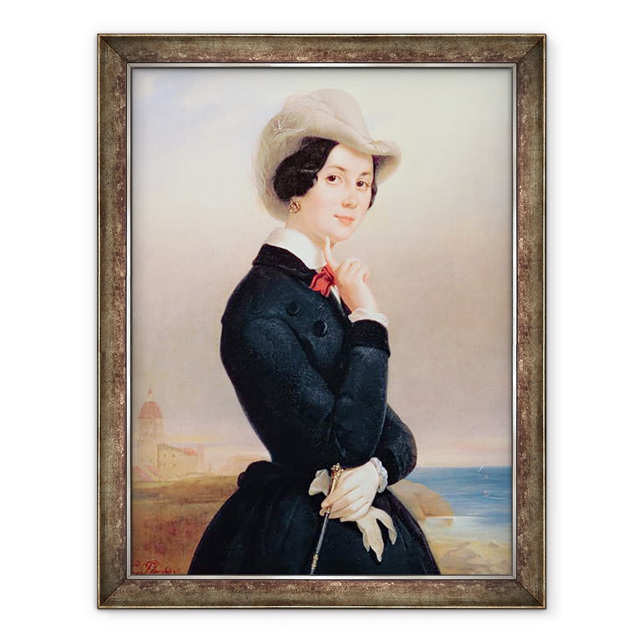 Tablou inramat - Jewgenij Alexandrowitsch Pluchart - Portret De Vera Samoilova, 60 x 80 cm