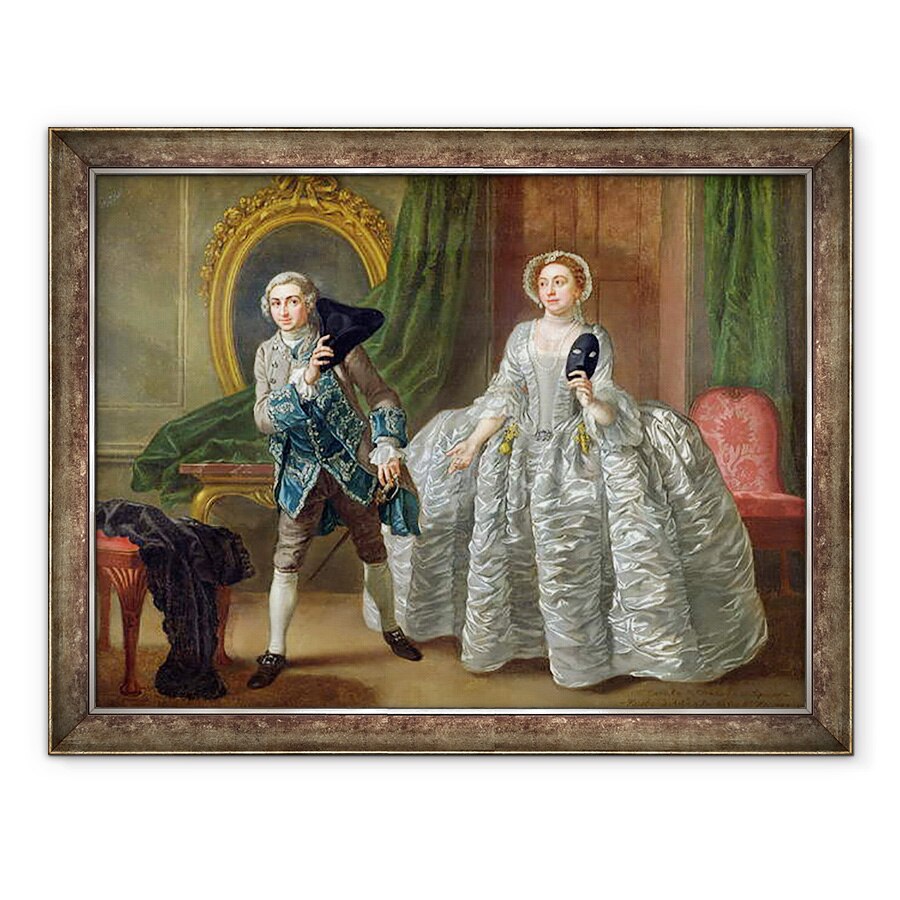 Tablou inramat - Francis Hayman - David Garrick si doamna Pritchard in Sotul suspicios de Benjamin Hoadley 1676-1761 1747, 60 x 80 cm