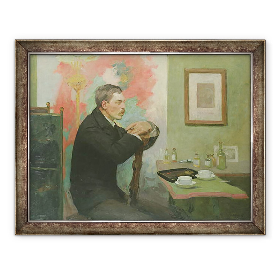 Tablou inramat - Alfred Mohrbutter - Pictorul Julius Wohlers in studioul sau, 70 x 90 cm