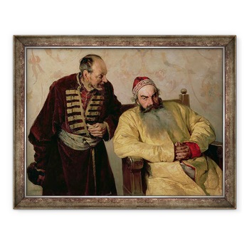 Tablou inramat - Klavdiy Vasilievich Lebedev - Pentru boier cu o denuntare, 60 x 80 cm Tablou inramat - Klavdiy Vasilievich Lebedev - Pentru boier cu o denuntare, 60 x 80 cm