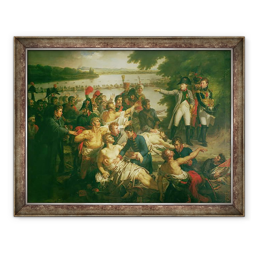 Tablou inramat - Charles Meynier - intoarcerea lui Napoleon 1769-1821 pe Insula Lobau dupa batalia de la Essling, 23 mai 1809, 60 x 80 cm