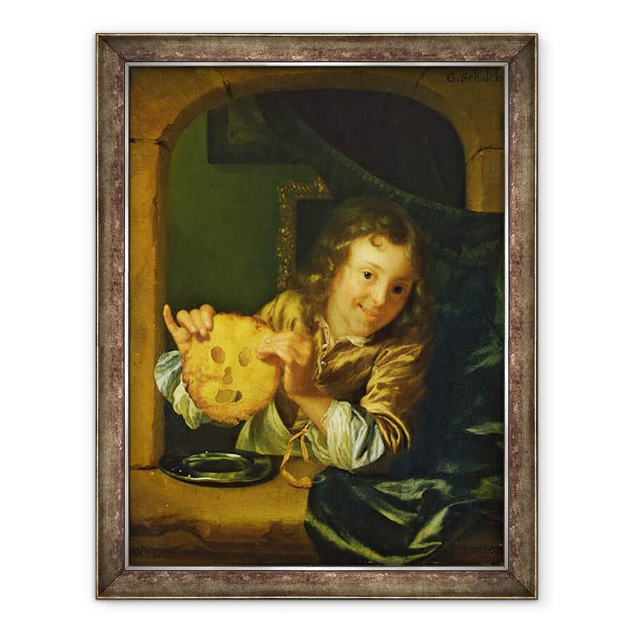Tablou inramat - Godfried Schalcken - Baiat cu clatite, 60 x 80 cm